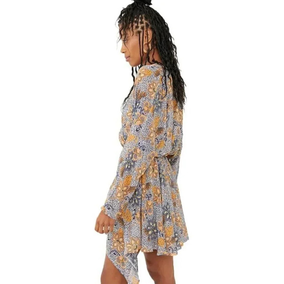 Free People Teegan Mini Dress in Sky Combo - Picture 2 of 10